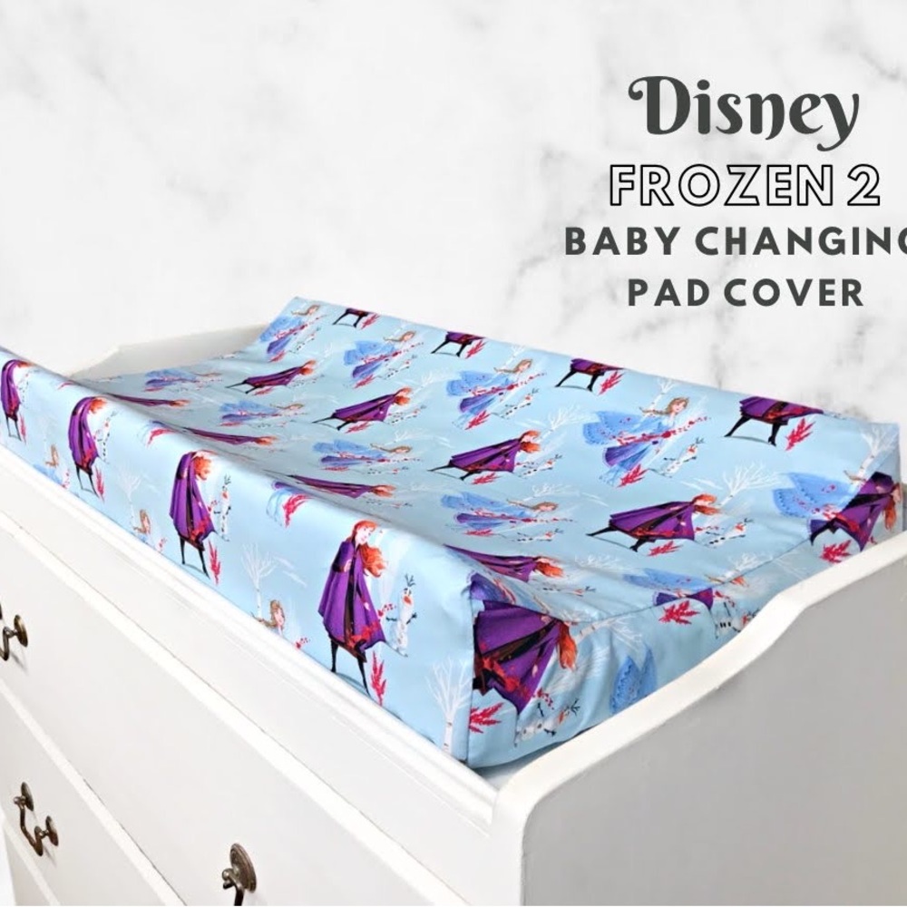 Light Blue Frozen 2 Baby Changing Pad Cover